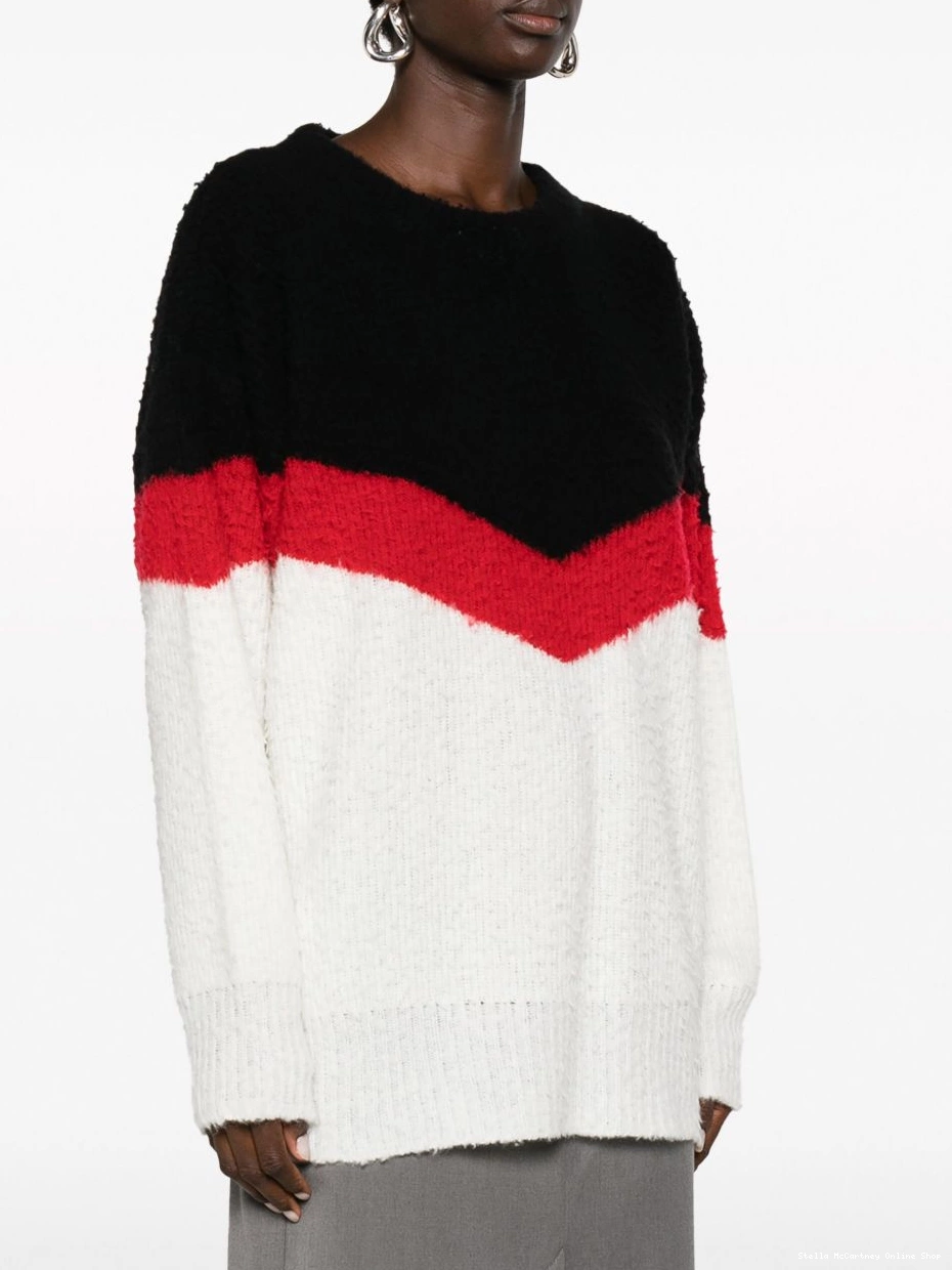Cheap chevron-striped Women McCartney chunky-knit Stella jumper 0816